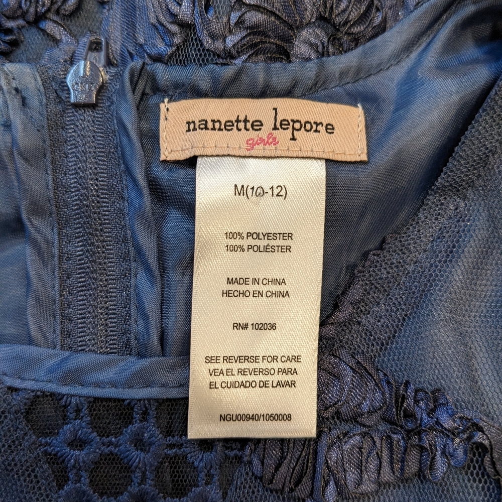 Nanette Lepore Fit & Flare elegant navy dress size M - Picture 4 of 9